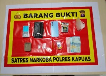 Satresnarkoba Polres Kapuas Ringkus Pengedar Sabu di Timpah, Polisi Sita Timbangan dan Uang Tunai